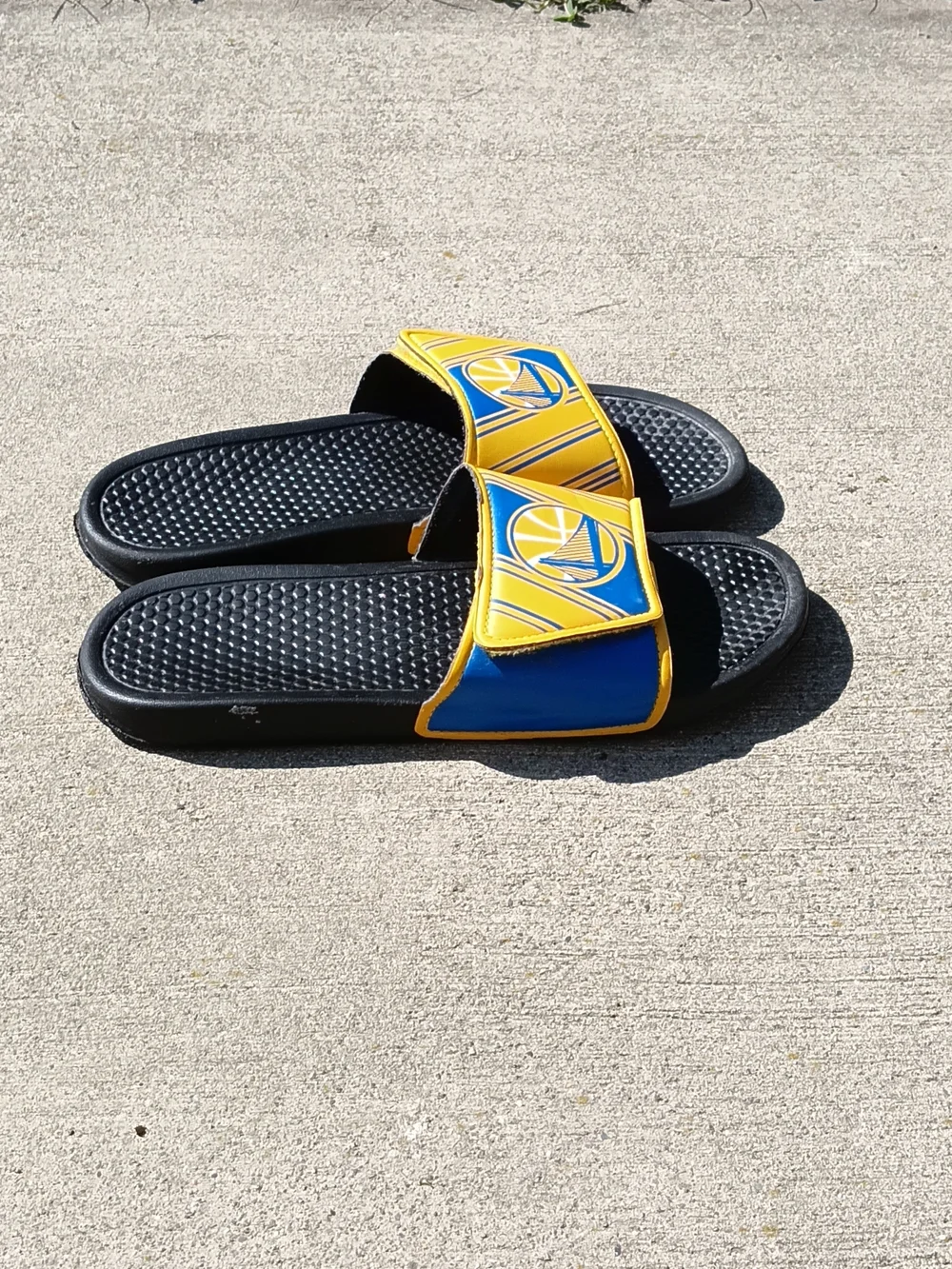 Golden State Warriors Men's NBA Legacy Sports Slides Sandals Size 9-10